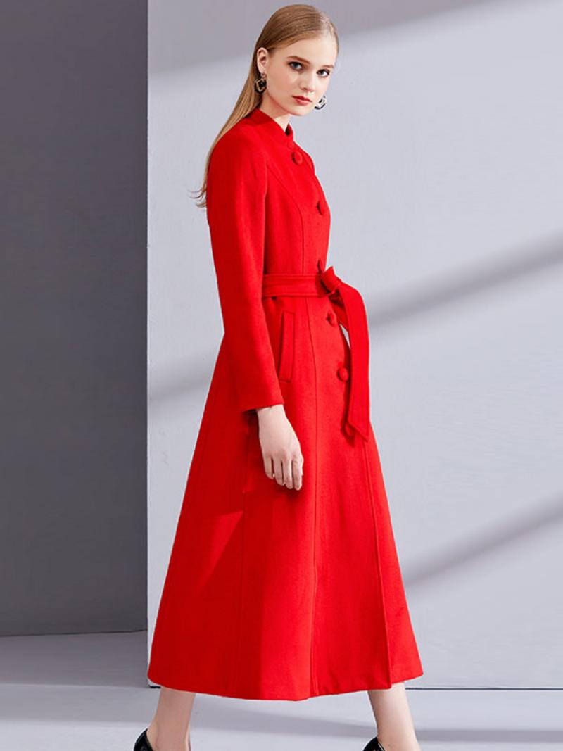 Kék Téli Kabát Női Hosszú Gyapjú Felsőruházat - Ture Red