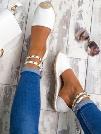 Női Szegecsek Zárt Orrú Terry Ballet Flats