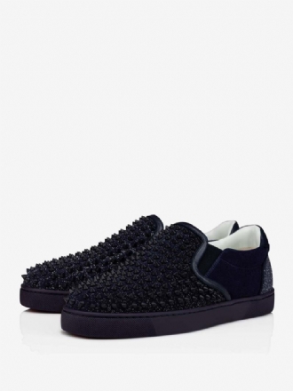Fekete Casial Cipők Férfi Kerek Orrú Slip On Tüskés