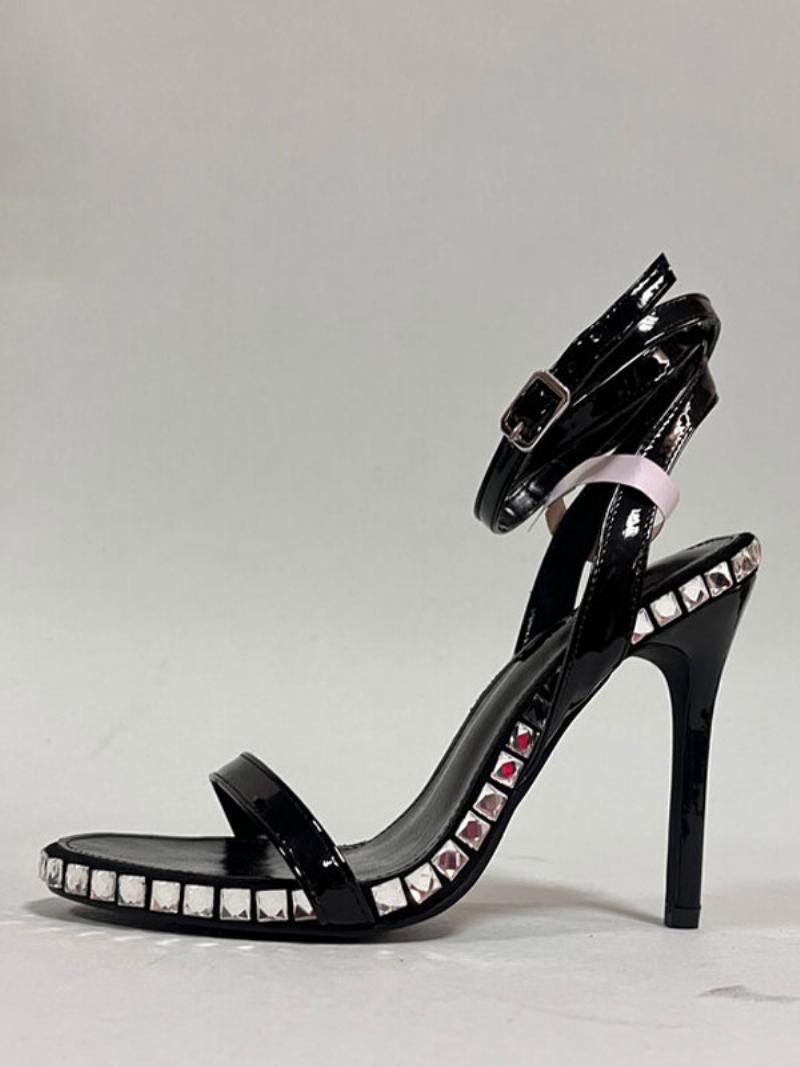 Női Sarkú Szandál Kerek Orrú Stiletto Heel Pu Bőrszandál